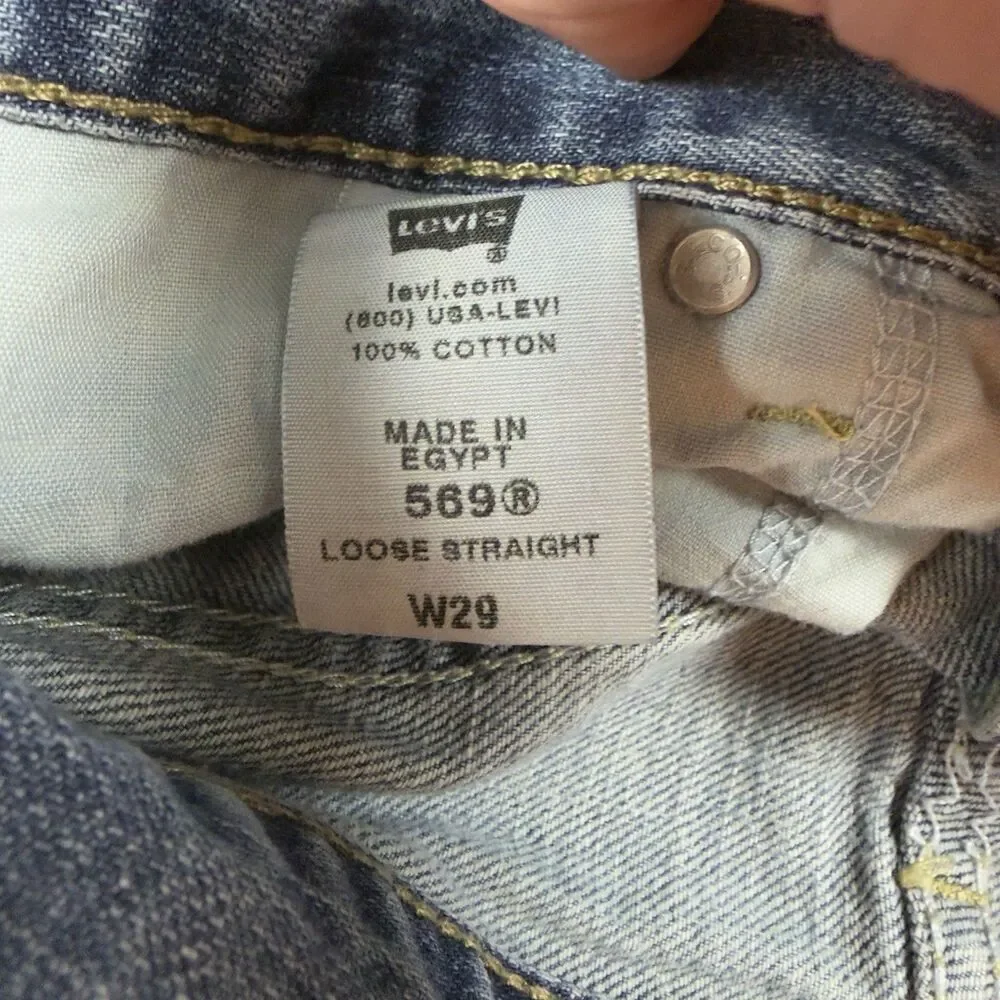 Levi’s 569 Loose Straight Jean Shorts Men’s W29 11L Medium Wash Blue Denim